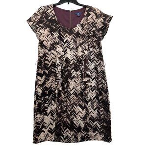 Gap Womens Dress Sz 10 Brown Lined Pleated Stretch NEW MSRP $70 Boho Artsy Comfy